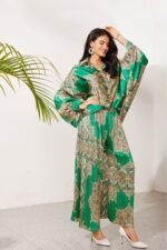 Ursula Printed Flare Satin Set - Image 3