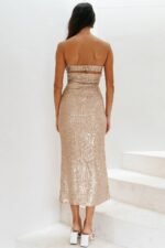 Venus Sequins Strapless Midi Dress - Image 9