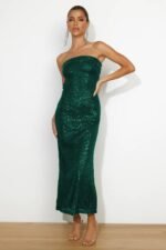 Venus Sequins Strapless Midi Dress - Image 3