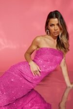 Venus Sequins Strapless Midi Dress - Image 5