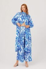 Verna Printed Plisse Long Set - Image 3