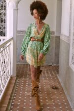 Ina Splice Printed Mini Peasant Dress - Image 8