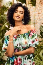 Ivy Printed Shirred Bodice Flare Mini Dress - Image 5