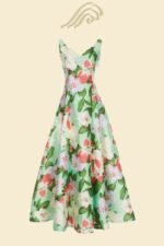 Janey Printed Sweetheart A-line Midi Dress - Image 6