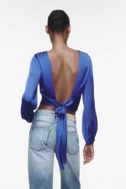 Martha Backless Satin Top