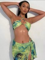 Maxine Tropical Printed Three-piece Bikini Set - Image 5