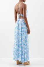 Elva Paisley Printed Cut Out Backless Maxi Dress - Image 4