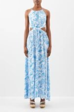 Elva Paisley Printed Cut Out Backless Maxi Dress - Image 3