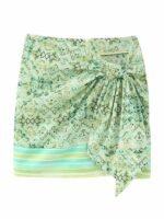 Val Retro Printed Wrap Mini Skirt